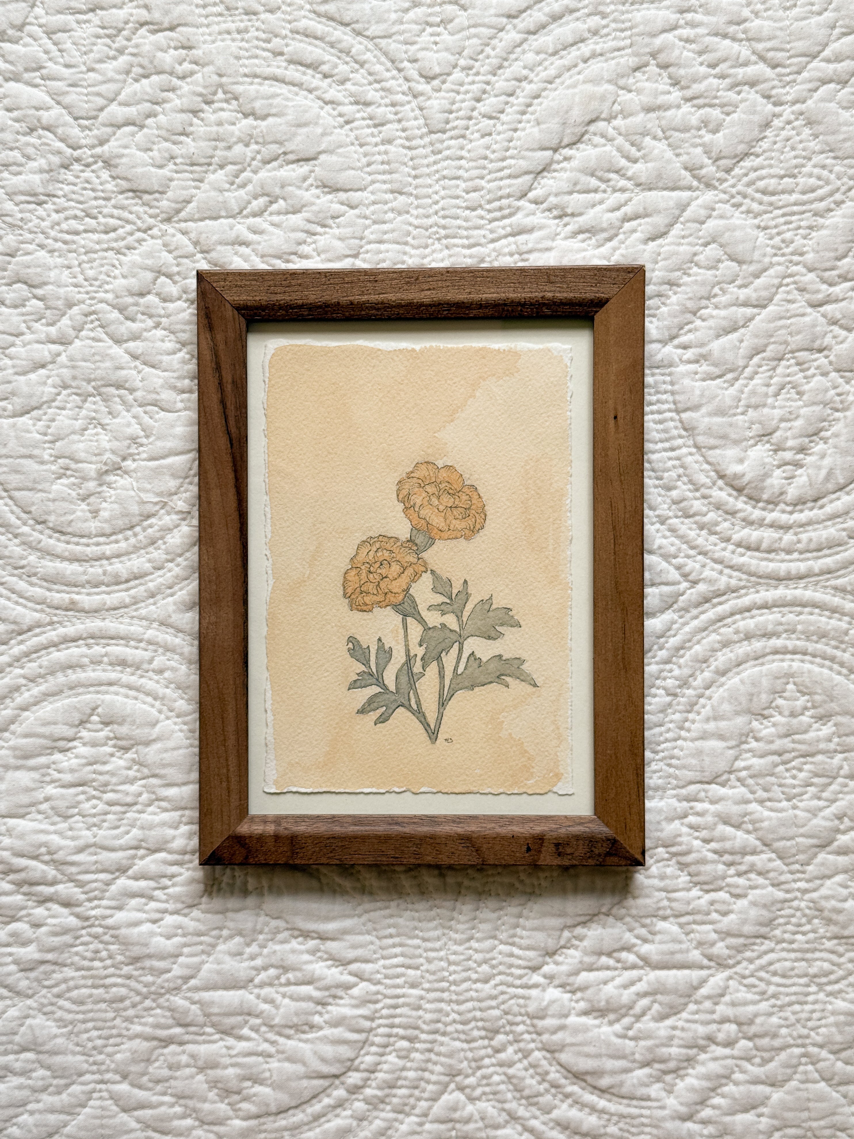 画材 marigolds OCTOBER Marigolds - Original – Haley Salas Art LLC